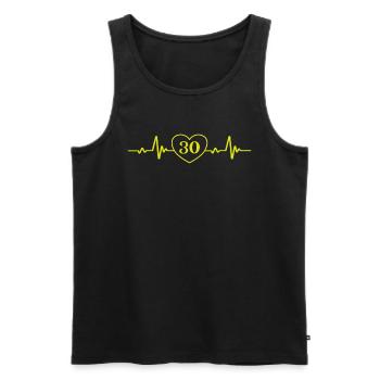 30. Geburtstag Herz 30 - Männer Premium Bio Tank Top - Schwarz - Vorne - Michal (187cm)