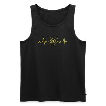 20. Geburtstag Herz 20 - Männer Premium Bio Tank Top - Schwarz - Vorne - AI Model Male 178 light (178cm)