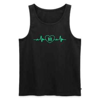 18. Geburtstag Herz 18 - Männer Premium Bio Tank Top - Schwarz - Vorne - Michal (187cm)