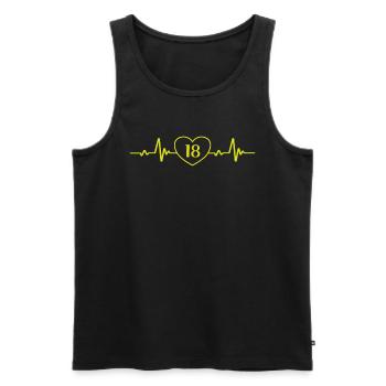 18. Geburtstag Herz 18 - Männer Premium Bio Tank Top - Schwarz - Vorne - Michal (187cm)