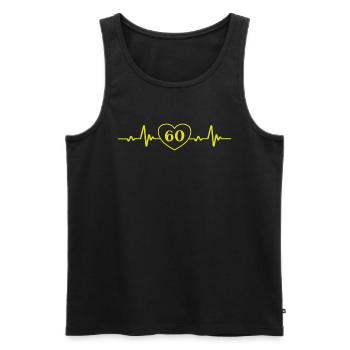 60e anniversaire Coeur 60 - Débardeur bio Premium Homme - noir - Devant - Michal (187cm)