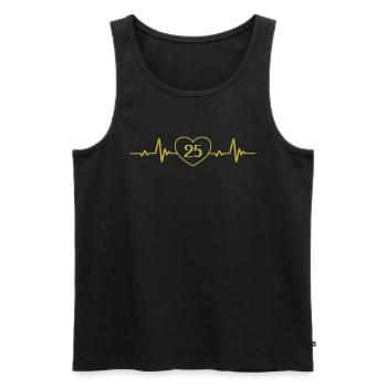 25e anniversaire Coeur 25 - Débardeur bio Premium Homme - noir - Devant - Michal (187cm)