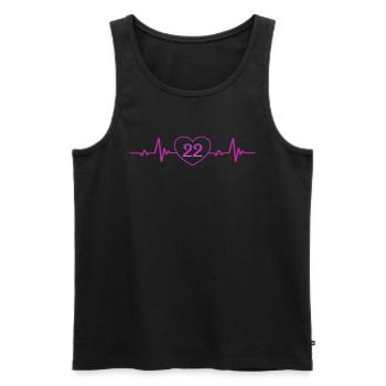 22e anniversaire Coeur 22 - Débardeur bio Premium Homme - noir - Devant - AI Model Male 178 light (178cm)
