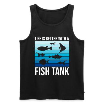 Lustiger Aquarienliebhaber sagt Zitat des Aquarienbesitzers - Männer Premium Bio Tank Top - Schwarz - Vorne - Michal (187cm)
