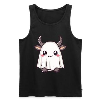 Bull Halloween Comic Fantôme - Débardeur bio Premium Homme - noir - Devant - Michal (187cm)