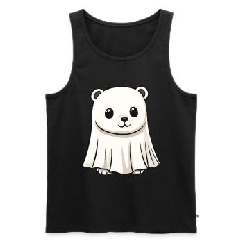 Eisbär Halloween Comic Geist - Männer Premium Bio Tank Top - Schwarz - Vorne - Michal (187cm)