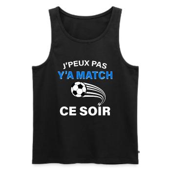 Y'a match Ce Soir Cadeau Foot Homme Enfant - Débardeur bio Premium Homme - noir - Devant - Michal (187cm)