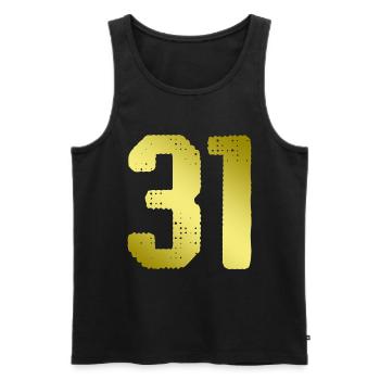 31 Maillot numéro - Débardeur bio Premium Homme - noir - Devant - Michal (187cm)