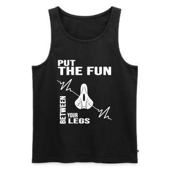 Fahrrad Fahrradkette "bikefun" Fahrradsattel - Männer Premium Bio Tank Top - Schwarz - Vorne - AI Model Male 178 light (178cm)