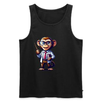 Cute Monkey Teacher - Männer Premium Bio Tank Top - Schwarz - Vorne - Michal (187cm)