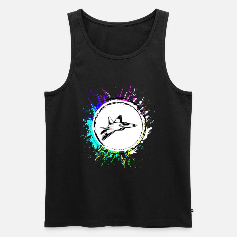 Flugzeug jet symbol - Männer Premium Bio Tank Top - Schwarz