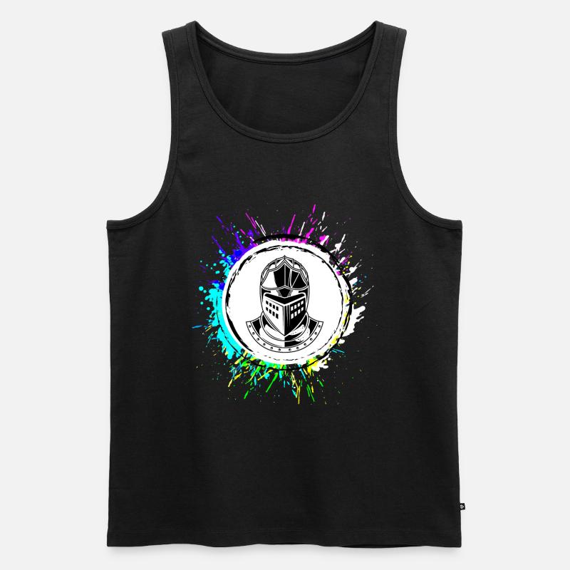 Ritter Helm - Männer Premium Bio Tank Top - Schwarz