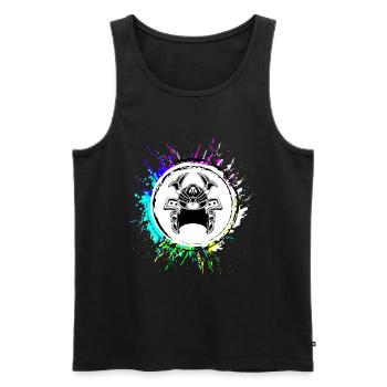 Samurai Helm - Männer Premium Bio Tank Top - Schwarz - Vorne - Michal (187cm)