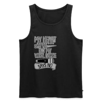 My Heart Says Yes But My Vocal Range Says No 4 - Männer Premium Bio Tank Top - Schwarz - Vorne - AI Model Male 178 light (178cm)