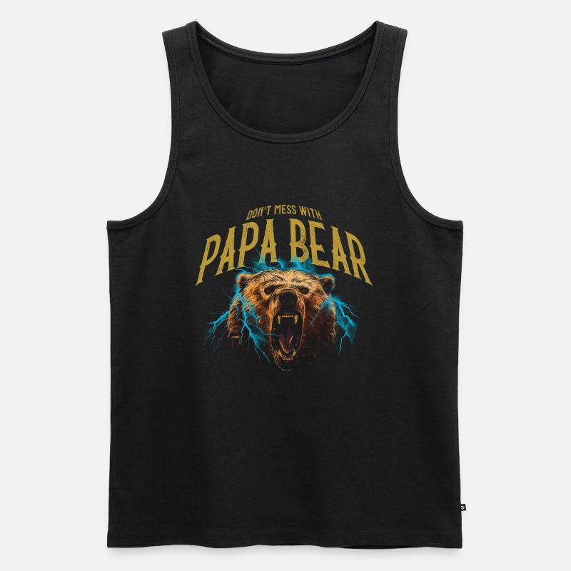 Papa Bear - Männer Premium Bio Tank Top - Schwarz