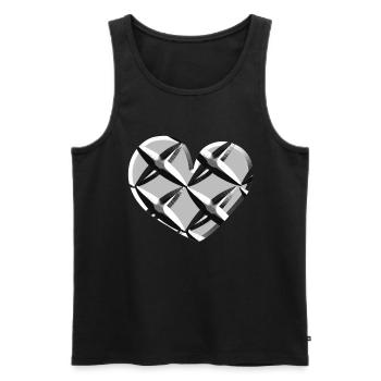 graues herz netz muster gefangen - Männer Premium Bio Tank Top - Schwarz - Vorne - AI Model Male 178 light (178cm)
