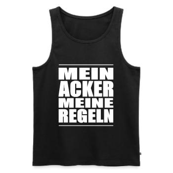 Mein Acker mein Regeln. Landwirtschaft Agrar Bauer - Männer Premium Bio Tank Top - Schwarz - Vorne - Michal (187cm)