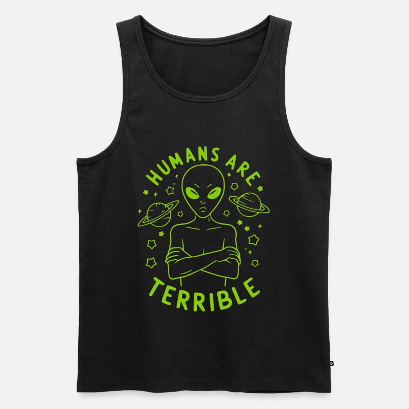 Humans are terrible - Männer Premium Bio Tank Top - Schwarz