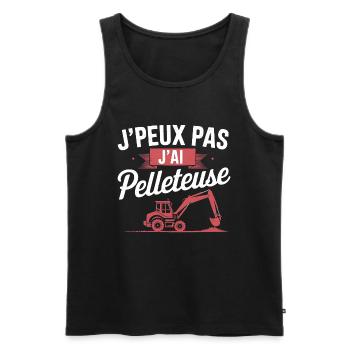 j'peux pas j'ai pelleteuse - Débardeur bio Premium Homme - noir - Devant - AI Model Male 178 light (178cm)