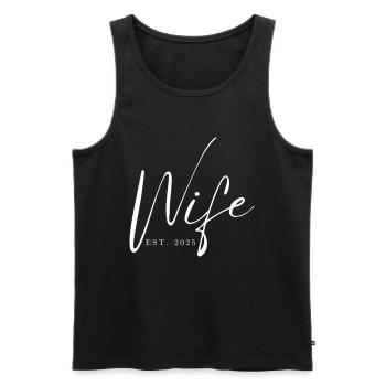 Femme Est. 2025 Vient de se marier Lune de miel Mariage - Débardeur bio Premium Homme - noir - Devant - Michal (187cm)