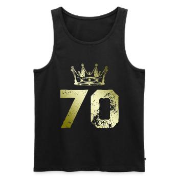 70 Zahl Krone - Männer Premium Bio Tank Top - Schwarz - Vorne - Michal (187cm)