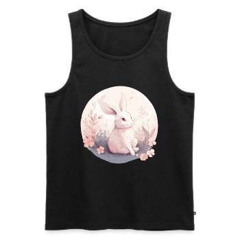 Rabbit Bunny Cute Art - Men's Premium Organic Tank Top - black - Front - AI Model Male 178 light (178cm)