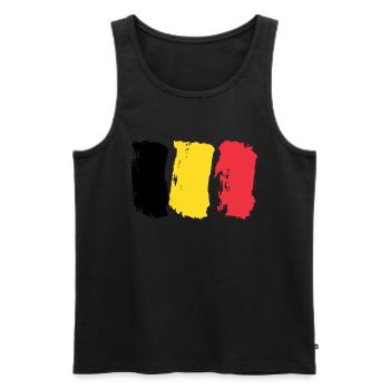 Belgien Flagge / Pinsel - Männer Premium Bio Tank Top - Schwarz - Vorne - AI Model Male 178 light (178cm)