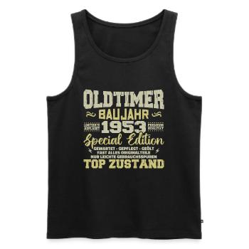 Jahrgang 1953 geboren Retro Geburtstag Vintage - Männer Premium Bio Tank Top - Schwarz - Vorne - Michal (187cm)