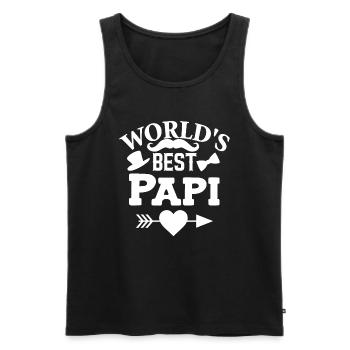 Best Dad in the World Best Dad Switzerland - Men's Premium Organic Tank Top - black - Front - AI Model Male 178 light (178cm)