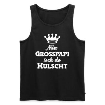 Min Grosspapi isch de bescht Opa Schweiz Grosspapi - Männer Premium Bio Tank Top - Schwarz - Vorne - Michal (187cm)