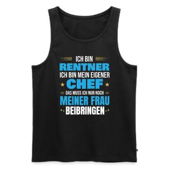 Lustiges Rentner Geschenk zum Ruhestand - Männer Premium Bio Tank Top - Schwarz - Vorne - Michal (187cm)