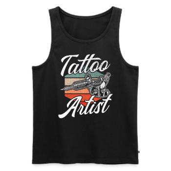 Tattoo Künstler - Männer Premium Bio Tank Top - Schwarz - Vorne - Michal (187cm)