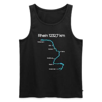 Rhein Fluss Karte Flusslauf Rhein - Männer Premium Bio Tank Top - Schwarz - Vorne - Michal (187cm)