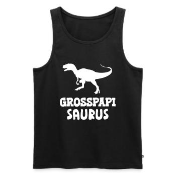 Grosspapi Saurus Großvater Opa Schweiz Opi - Männer Premium Bio Tank Top - Schwarz - Vorne - Michal (187cm)