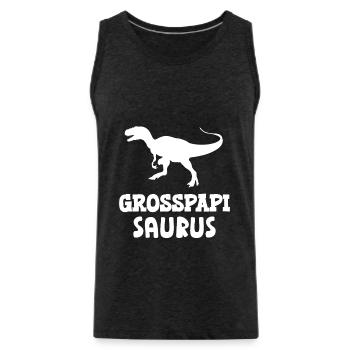 Grosspapi Saurus Großvater Opa Schweiz Opi - Männer Premium Bio Tank Top - Anthrazit - Vorne - Alexander (188cm)