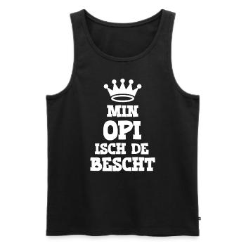 Min Opi isch de bescht Opa Schweiz Grosspapi - Männer Premium Bio Tank Top - Schwarz - Vorne - Michal (187cm)