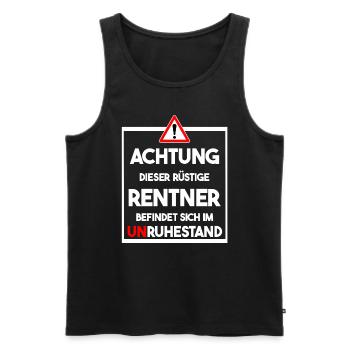 Rüstiger Rentner im Unruhestand Geschenk Rente - Männer Premium Bio Tank Top - Schwarz - Vorne - Michal (187cm)