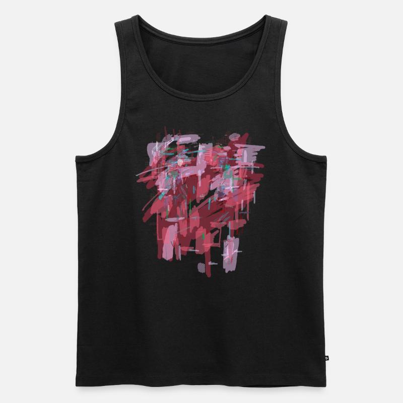 Roter Hintergrund - Männer Premium Bio Tank Top - Schwarz