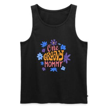 Eine groovige Mama, Ein tolle Mama - Männer Premium Bio Tank Top - Schwarz - Vorne - Michal (187cm)