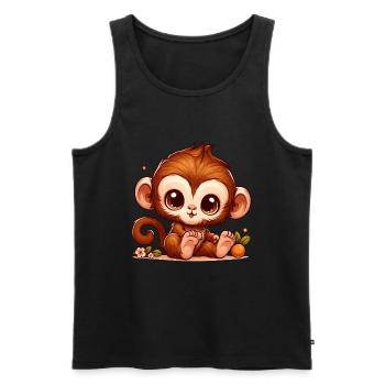 AFFE ÄFFCHEN BANANE BAUM TIER ZOO KLETTERN BABY - Männer Premium Bio Tank Top - Schwarz - Vorne - AI Model Male 178 light (178cm)