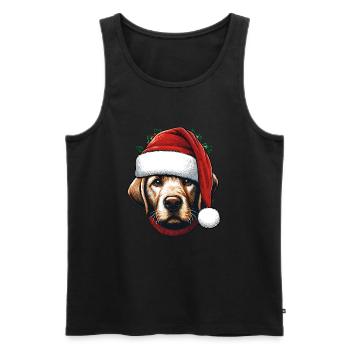 DOG MERRY CHRISTMAS FAMILY PET LOVE HEART - Men's Premium Organic Tank Top - black - Front - AI Model Male 178 light (178cm)