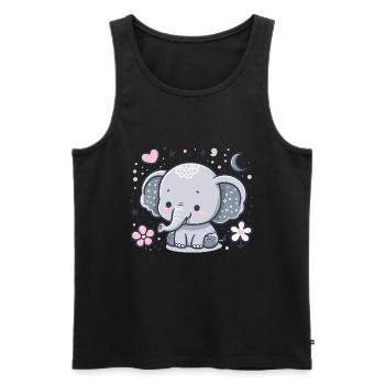 ÉLÉPHANT ANIMAL BÉBÉ MIGNON ENFANT ENFANT IDÉE CADEAU - Débardeur bio Premium Homme - noir - Devant - AI Model Male 178 light (178cm)
