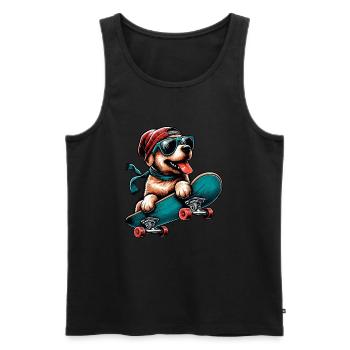 LABRADOR RETRIEVER DOG SKATEBOARD GOGGLES FASHION - Men's Premium Organic Tank Top - black - Front - AI Model Male 178 light (178cm)
