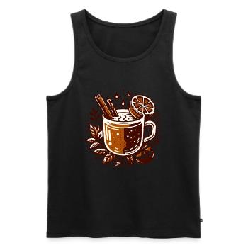 WINTER HOT DRINK COFFEE CAFÉ TEA REST TIME - Men's Premium Organic Tank Top - black - Front - AI Model Male 178 light (178cm)