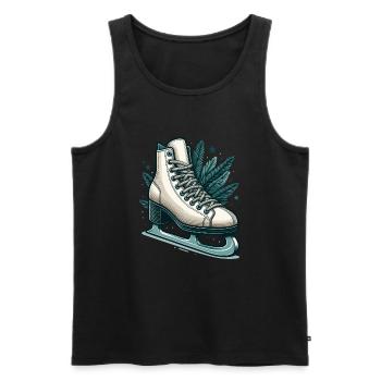 ICE SKATING ICE SKATING WINTER SNOW SHOES SPORTS - Men's Premium Organic Tank Top - black - Front - AI Model Male 178 light (178cm)