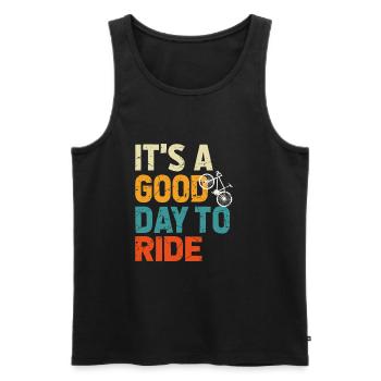 Fahrradgeschenk, Fahrradliebhaber, Es ist ein guter Tag zum Fahren - Männer Premium Bio Tank Top - Schwarz - Vorne - AI Model Male 178 light (178cm)