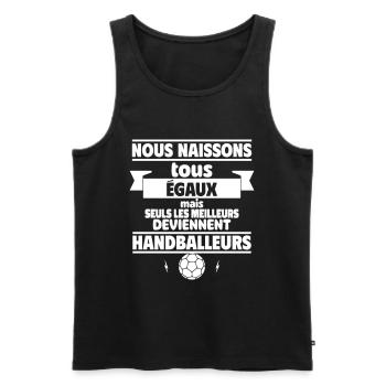 les meilleurs deviennent handballeur - Débardeur bio Premium Homme - noir - Devant - Michal (187cm)