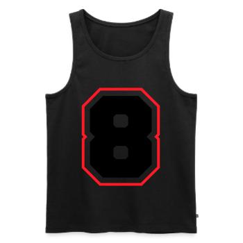 8 nombre symbole - Débardeur bio Premium Homme - noir - Devant - AI Model Male 178 light (178cm)