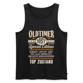 Oldtimer Baujahr Jahrgang 1957 Geburtstag Geschenk - Männer Premium Bio Tank Top - Schwarz - Vorne - Michal (187cm)