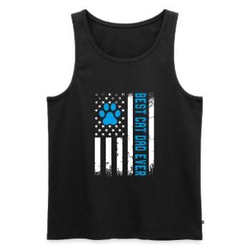 Bester Hundevater aller Zeiten Amerikanische Flagge Geschenk für Vater - Männer Premium Bio Tank Top - Schwarz - Vorne - Michal (187cm)